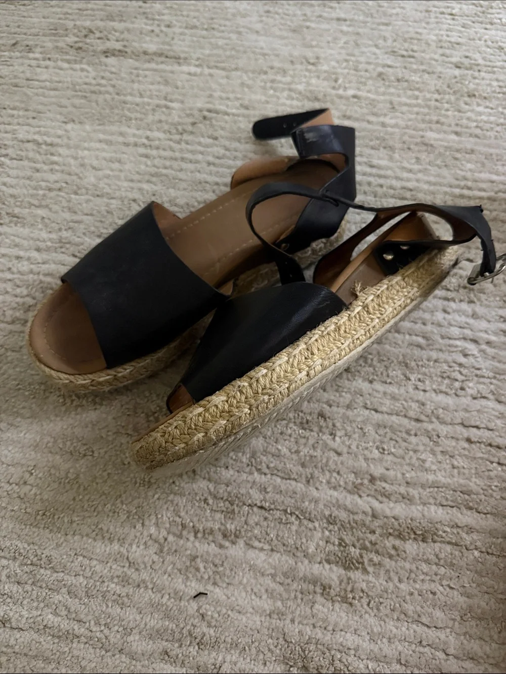 Black Espadrille Platform Sandals - Women's Summer Shoes
